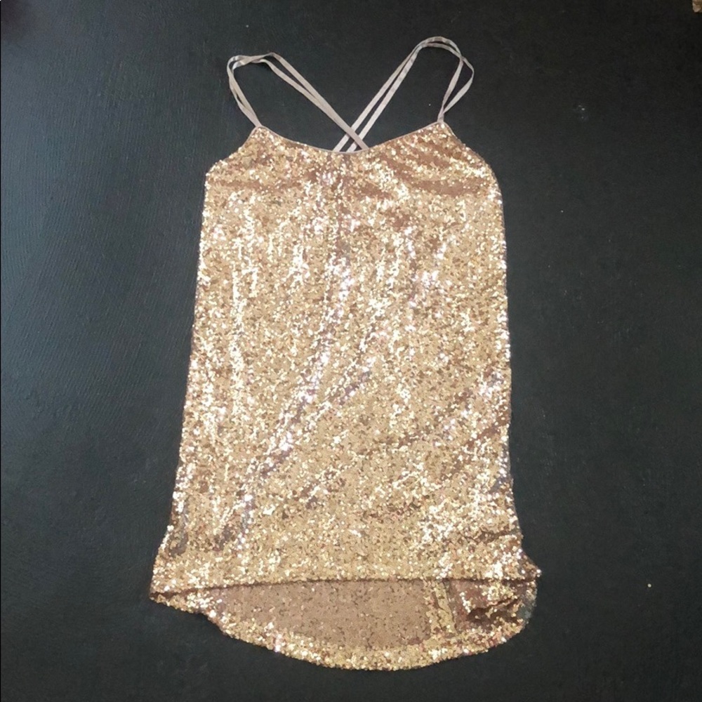 Gold sequin dress